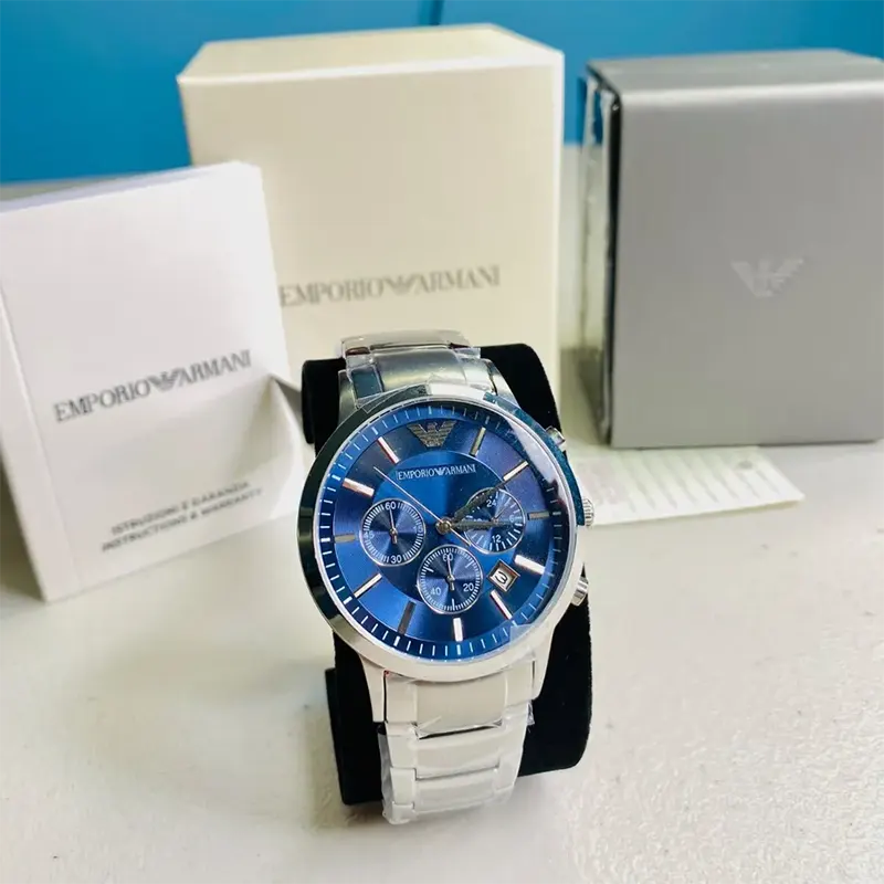 Emporio Armani Renato Chronograph Blue Dial Men's Watch | AR2448